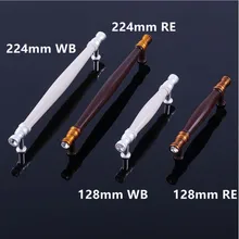 128mm modern fashion milk white glass crystal furniture handle 224mm coffee wooden kitchen cabinet wardrobe drawer large handle