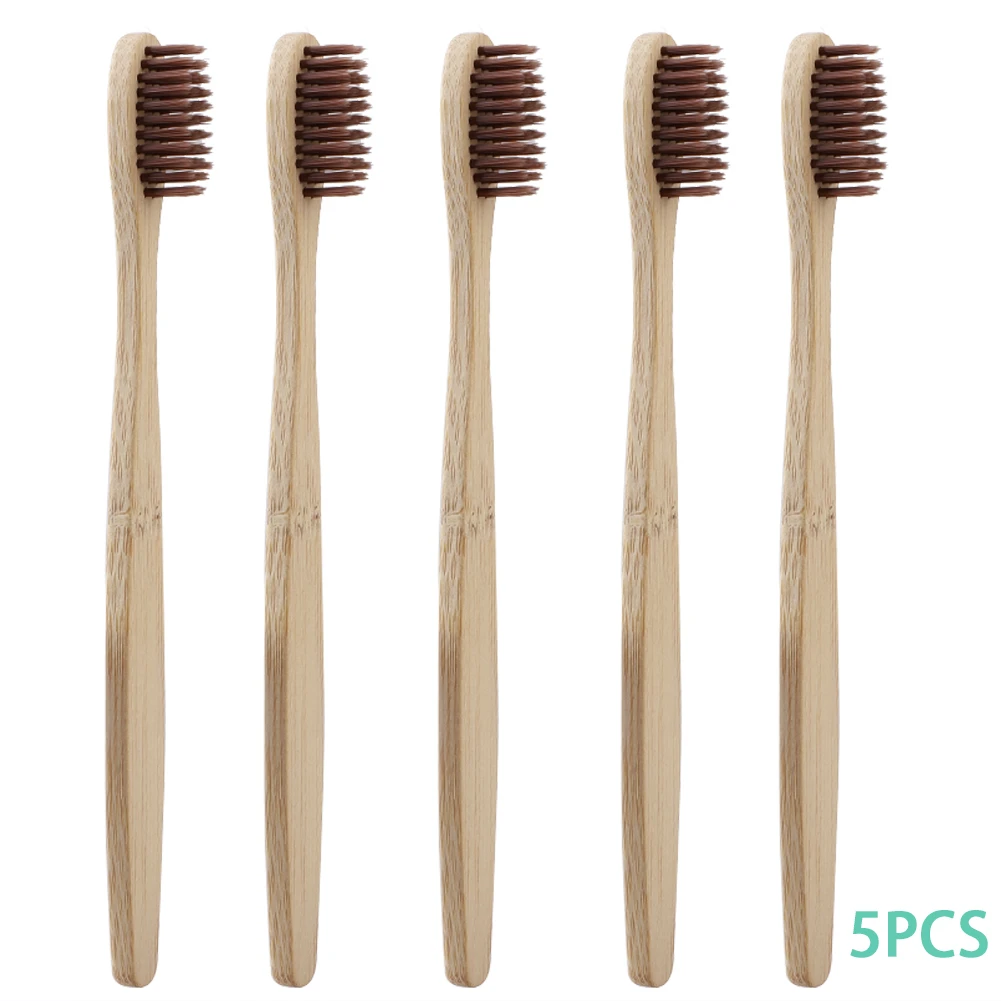 

4 Colors Portable 5pcs/set Bamboo Toothbrush Soft Bristle Dental Oral Care Travel Environmentally Useful Tooth Brush