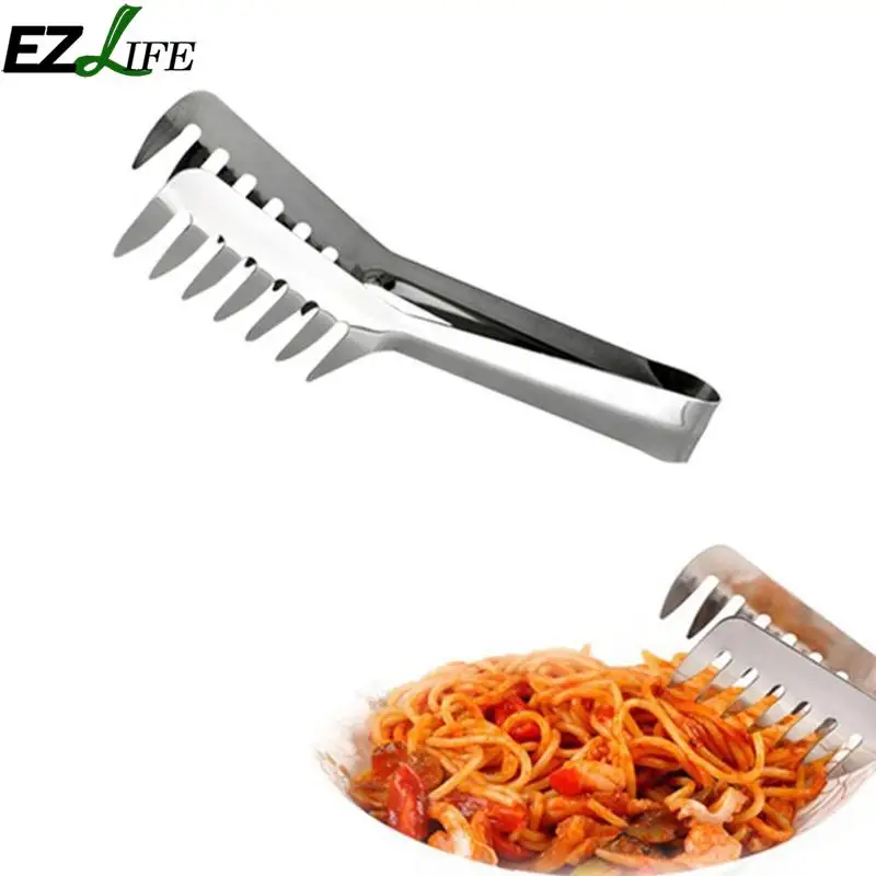 Spaghetti Tongs Pasta Clip Stainless Steel Handle Salad Tong Kitchen