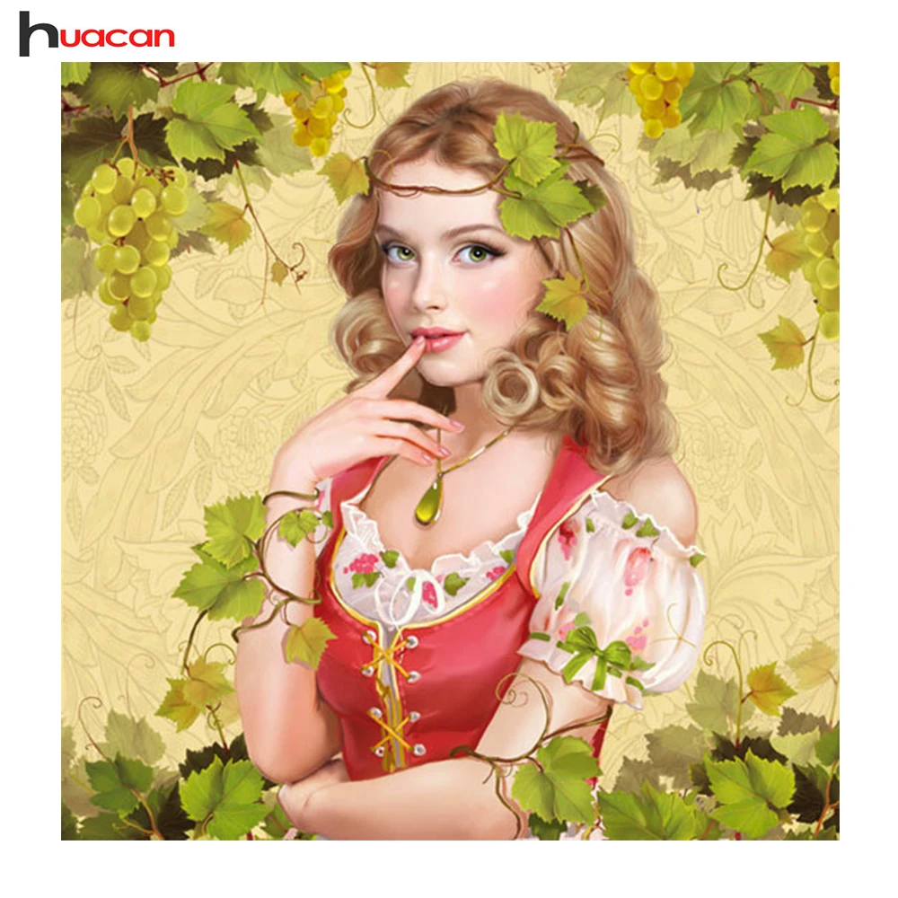 

Huacan,Diamond Painting Cross Stitch"Portrait"Picture of Rhinestones,Diamond Embroidery Sale Full Square Crystal Home Decoration