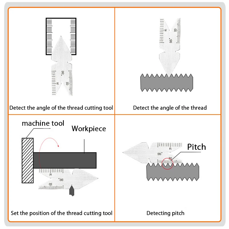 3 шт./лот 55 и 60 градусов датчик центра шаблон дюймов метрический винт Шаг Резьбы Измерительный токарный станок Инструменты