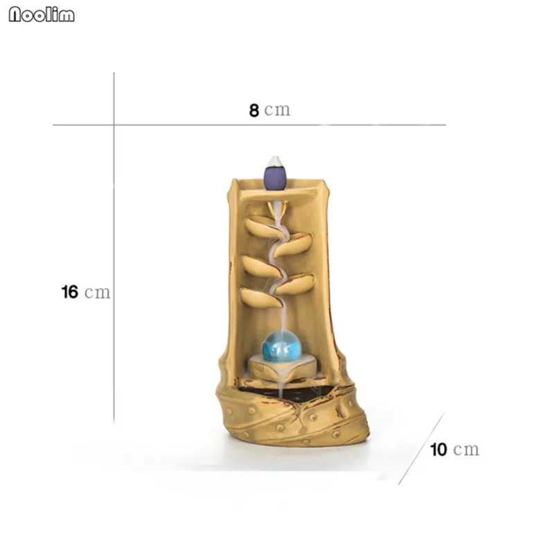 Керамический водопад обратного потока благовония горелка кадильница для ароматерапии с хрустальный шар для домашнего декора дзен украшения+ 20 шт благовоний конусов