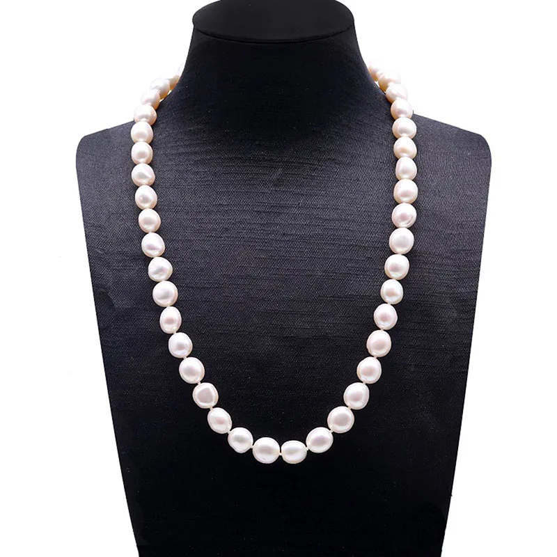 JYX Pearl Single-strand Necklace 12-13mm Round White Freshwater Cultured Pearl Necklace 18