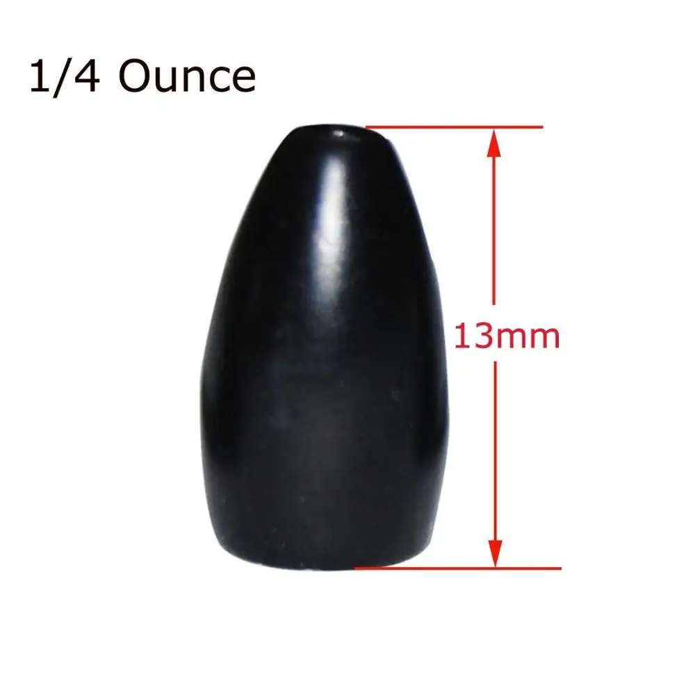 Гиена 5 шт Вольфрам пуля грузило для Техас установки черный Пластик весов Worm литья Банк грузила - Цвет: 1  4  OZ