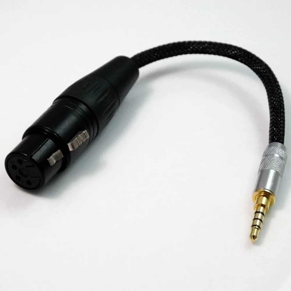 3.5mm TRRS Balanced Male to 4-Pin XLR Balanced Female Headphone cable 