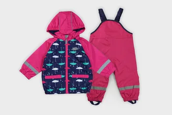 

2018 Patchwork Full Rainwear Zipper Hot Sale New Spring And Autumn Children Cute Outdoor Suit Windproof Waterproof + Pants