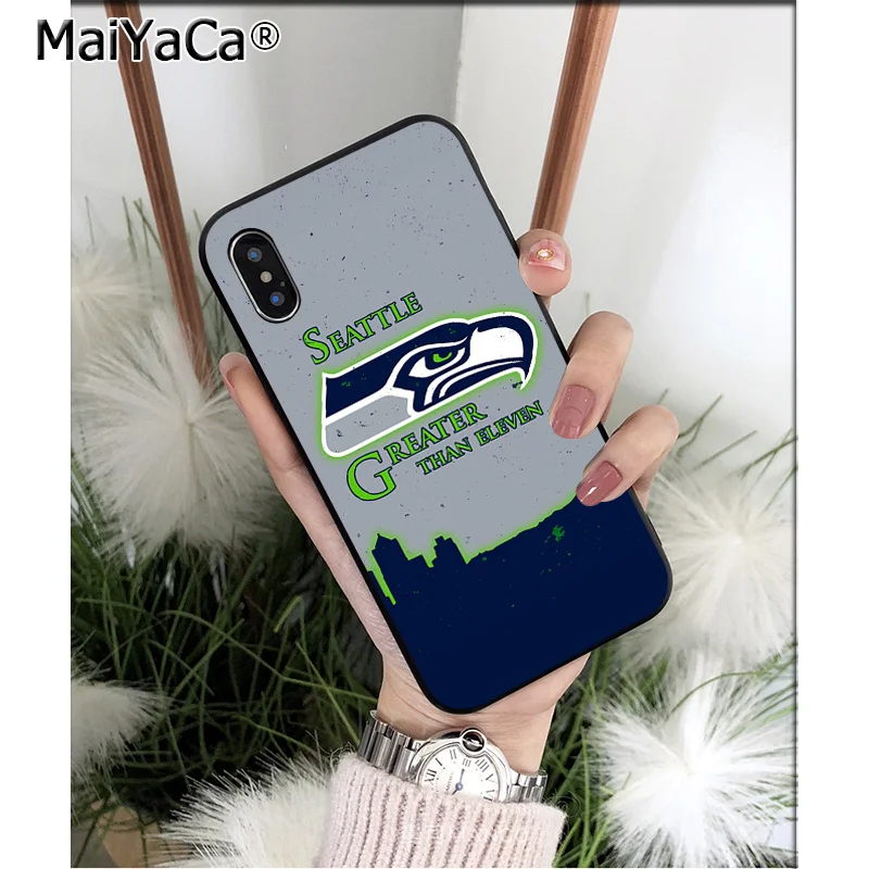 Мягкий силиконовый чехол для телефона MaiYaCa Seahawks Из ТПУ для Apple iPhone 8 7 6 6S Plus X XS MAX 5 5S SE XR