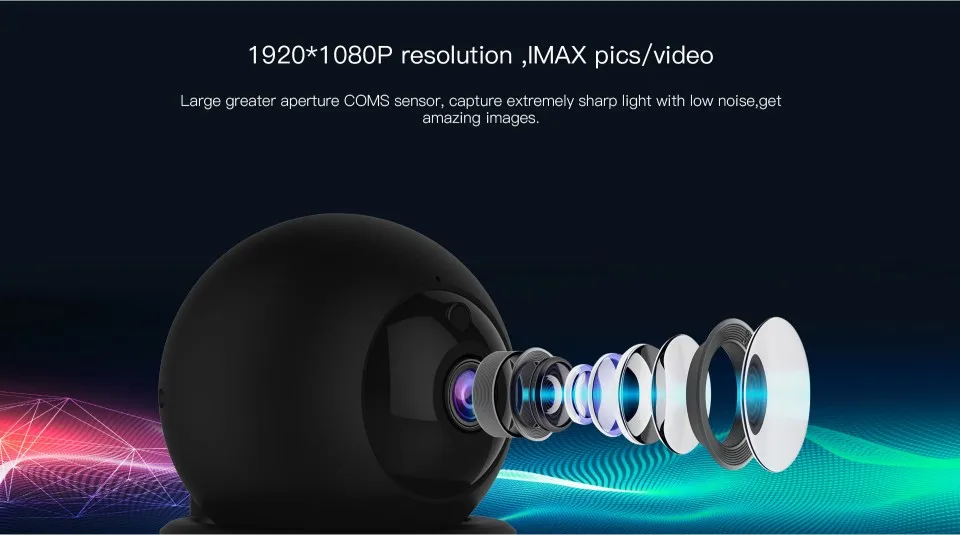1080P Wireless WIFI PT IP Camera with Motion Detection 2 Way Intercom Cloud Auto Storage P2P Webcam Camcorder Video Recorder_F3