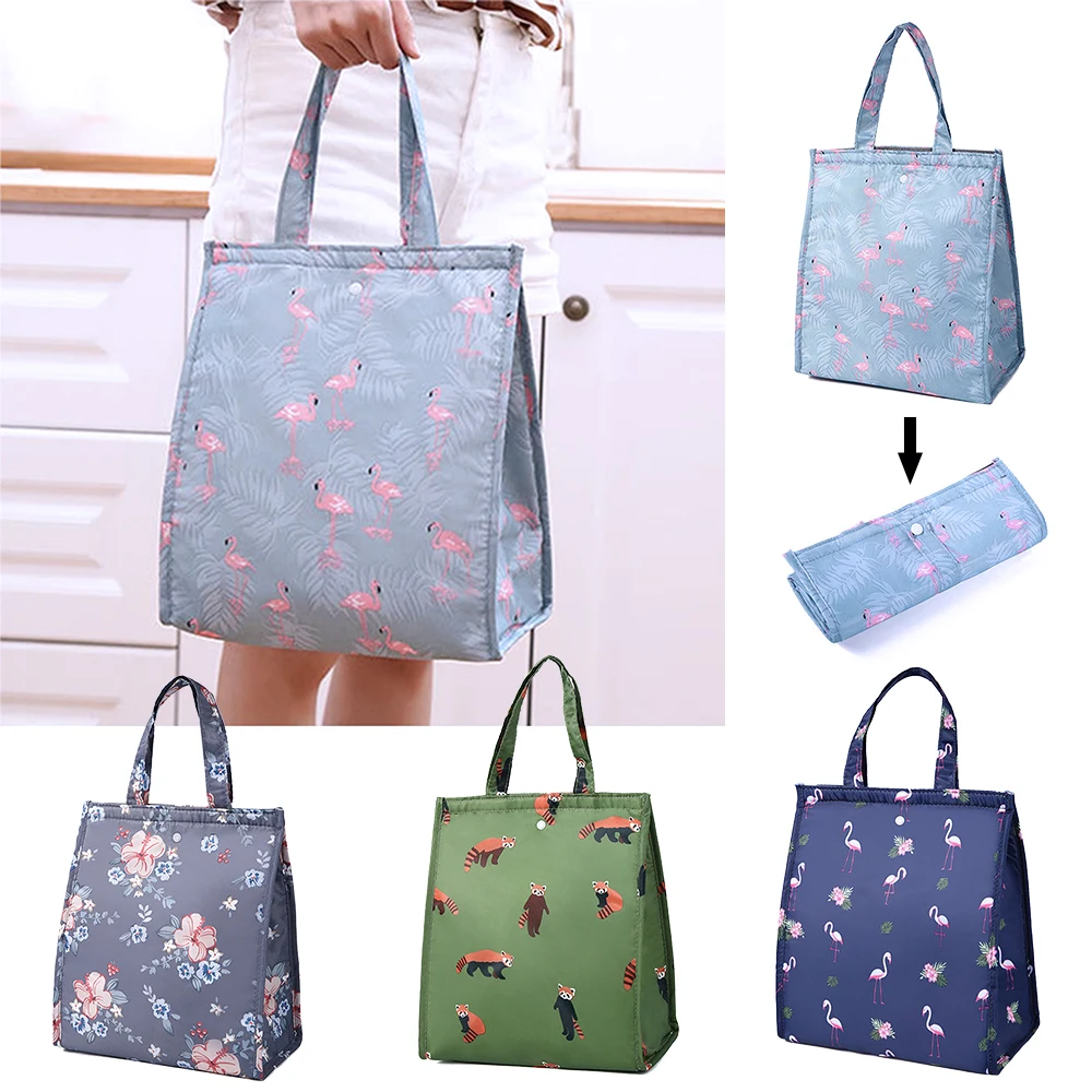 

Pattern Lunch Bags For Women Kids Picnic Beach School Flamingo Portable Lunch Bag Tote Handbag Food Container Kitchen Storage
