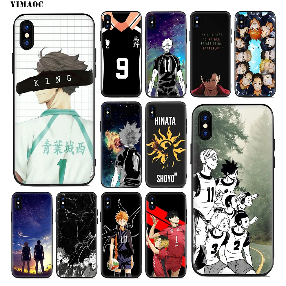 

YIMAOC Haikyuu Anime Soft Silicone Case for iPhone Xr Xs Max X or 10 8 7 6 6S Plus 5 5S SE Cover