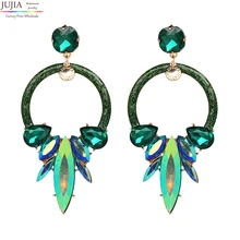 JUJIA Заводская хорошее качество Кристальные серьги Модные женские массивные серьги-гвоздики для женщин