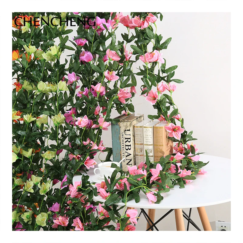 240CM Length Flower Vine flower Artificial Flowers Vine Lily Garden Balcony Hotel Decorated Beautiful Accessories 240CM Length Flower Vine flower Artificial Flowers Vine Lily Garden Balcony Hotel Decorated Beautiful Accessories
