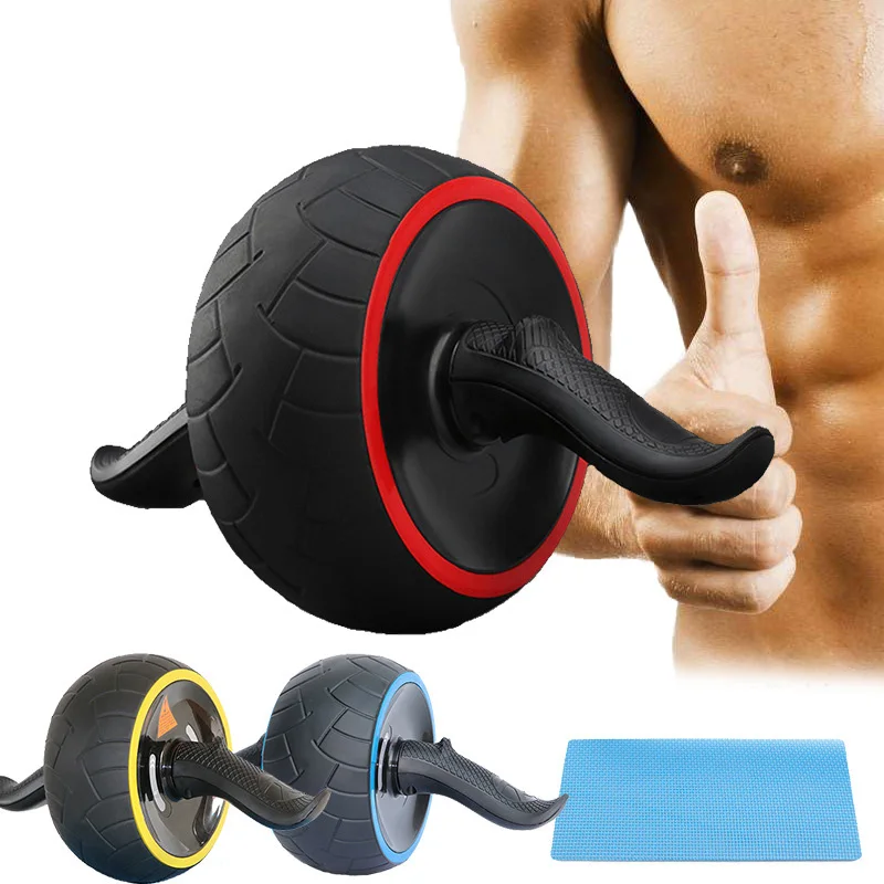

New Keep Fit Wheels No Noise Abdominal Wheel Round Ab Roller Trainer With Mat For Exercise Fitness Home Gym Equipment