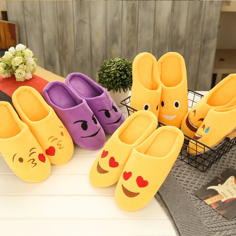

2019 New Women Spring Autumn Indoor Plush Slippers Cute Funny Cartoon Print Warm Casual Girls Home Flat Slipper Plus Size 42
