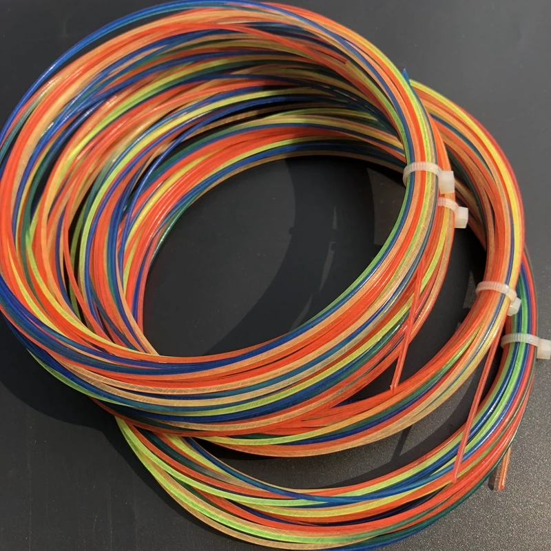 

10pcs ZARSIA Rainbow tennis racket strings Nylon soft feel colorful tennis string 1.3MM 12.2M