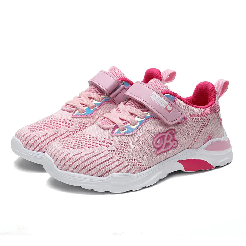 

ULKNN Girls mesh shoes autumn breathable mesh sports shoes 2019 mesh new single net shoes children shoes girls big black pink