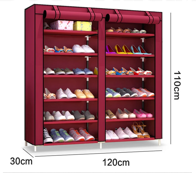 Многослойный сборочный нетканый Тканевый шкаф для домашней обуви и сапог пылезащитный органайзер для хранения JC016