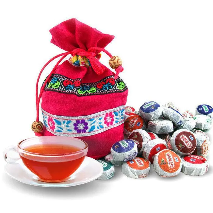 On Sale!!! Great taste 50 Kinds Flavor Pu er Puɾrh tea Mini Yunnan Puer Chinese With Gift Bag loose weight products |