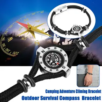 

Multi-functio Survival Titanium Outdoor Compasses Outdoor Survival Bracelet Compasses Camping Adventure Mountaineering Rope