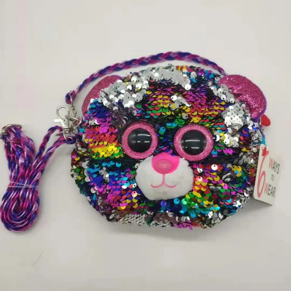 

flippables sequin leopard bag 6ways to wear gear wallet TY BEANIE BOOS collection Plush Toys shoulder bag messenger bag