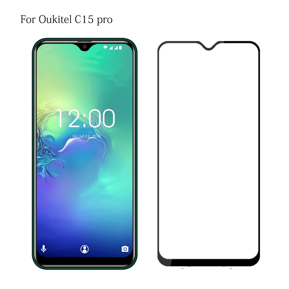 

9H Tempered Smart Phone Glass For Oukitel C13 C15 Pro Anti Glare Full Glue Cover Screen Protector For C13pro C15pro Film Glass