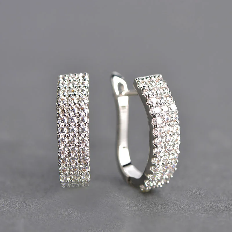 Серьги с кристаллами бриллиантовой огранки (1 пара)|cubic zirconia stud earrings|stud earringsstud earrings