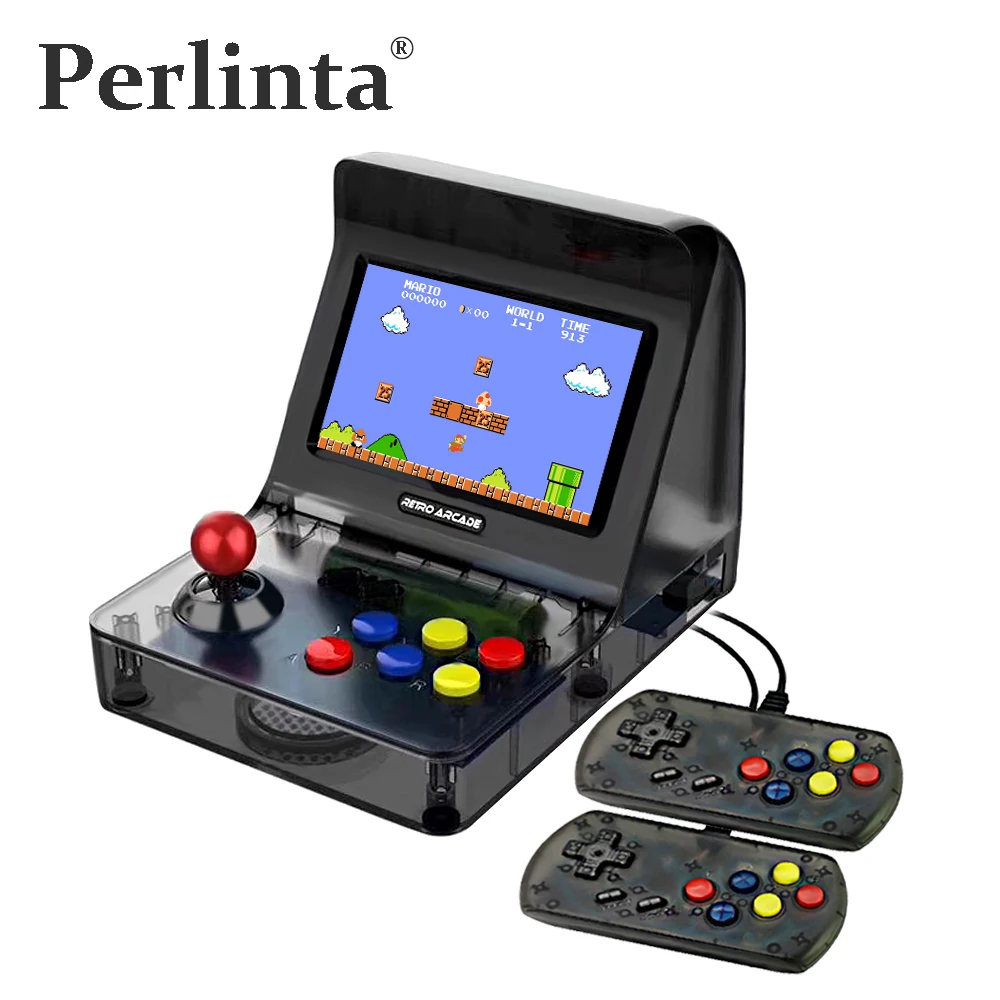 

Perlinta 4.3 Inch Portable and Rechargable Mini Handheld Game Console Video Player Support Dual-Players And TV Out 3000Games