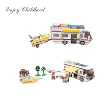3117 отпуск бегства Camper летние домашние архитектор 1 Набор строительных блоков 2 мини куклы детские игрушки для детей leings