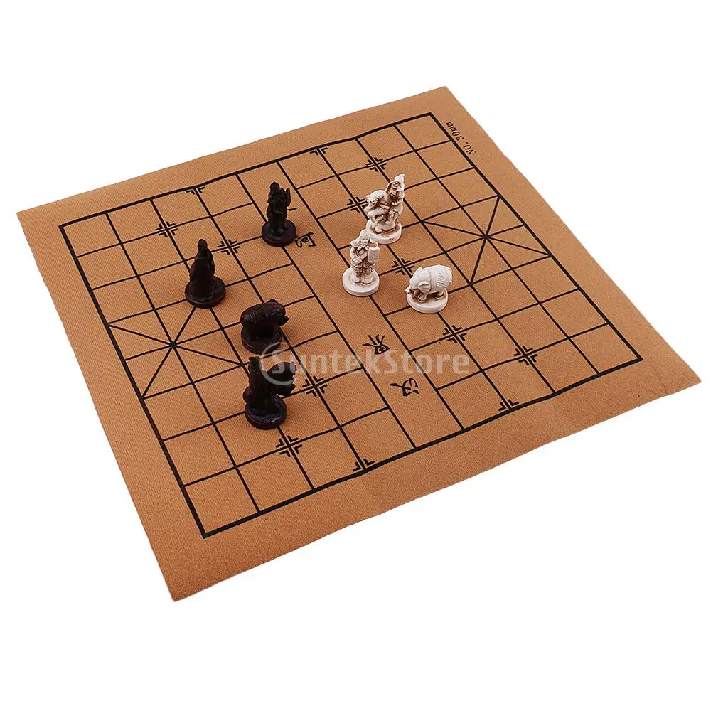Exquisite Vintage Chinese Traditional Chess Resin Terracotta Army Pieces XiangQi Board Game Handicraft Collectibles Gift