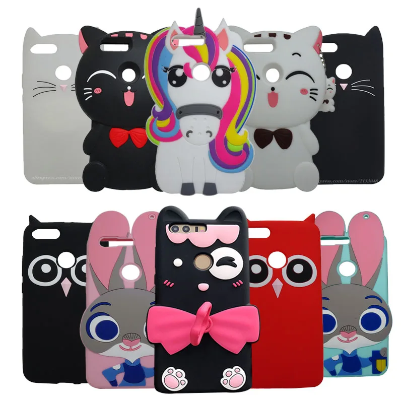 

For Huawei honor 8 case For Huawei honor 8 cover 3D cartoon unicorn silicone back case honor8 case s 5.2 inch protection case
