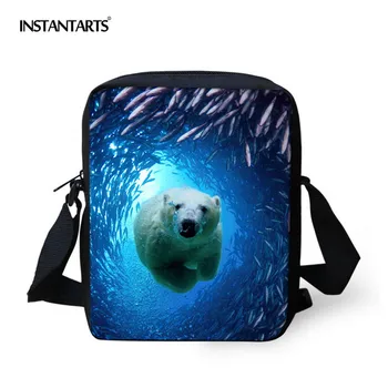 

INSTANTARTS 3D Animal Prints Women Mini Crossbody Bags Famous Brand Small Messenger Bag for Kids Girls Satchel Child School Bags