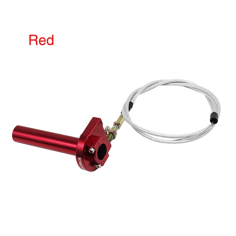 ZSDTRP Универсальный 7/" 22 мм CNC руль быстрого действия дроссельной заслонки поворотные ручки с кабелем Набор для питбайк мотоцикл - Цвет: Красный