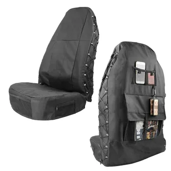 

Dewtreetali Universal Car Seat Covers Full Cover Waterproof Single Front Seat Seat Protector Dustproof with Pockets Car-styling