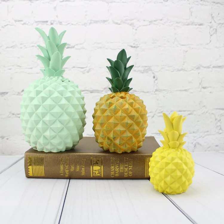 1PC Pineapple Piggy Bank Money Box Coin Bank Resin Saving Box Penny Bank Storage Jar Decoration Safe Box Save Cans MO 001 5