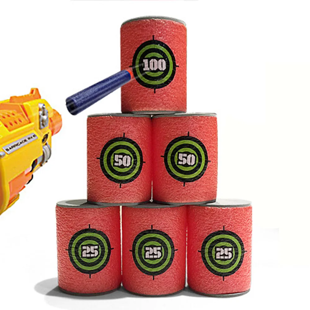 

6PCS Foam Drink Bottle Bullet Training Supplies Toy Targets Shot Dart Nerf Set for N-strike Fixed Elite Games Soft Annex Toys