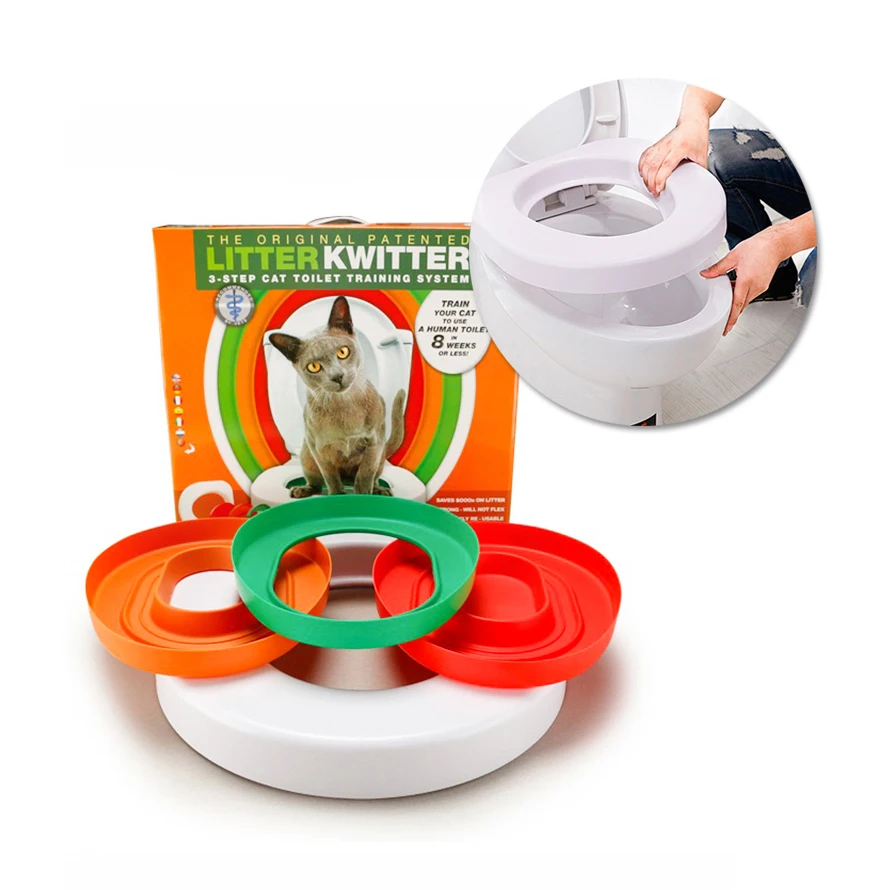 IdYllife кошка обучение сиденье для унитаза Pet пластик туалета Box набор лотков Professional тренер чистый Котенок здоровый товары кошек че - изображение