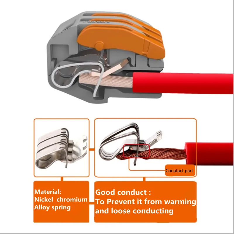 100 шт. 213 Универсальный Компактный проводной разъем проводки 3 pin, проводниковый блок выводов AWG 28-12