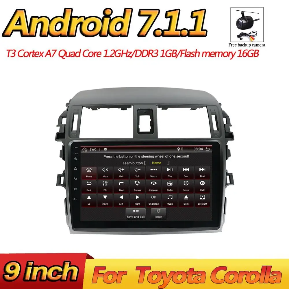 Android 7 1 автомобилей Радио мультимедийный плеер для Toyota Corolla E140/150 2008 2009 2010 2011 2012 2013