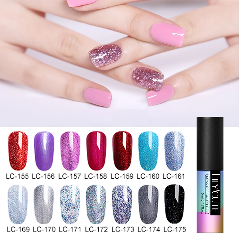 

LILYCUTE 5ml Wine Red Color Gel Polish Long Lasting Gel Nail Polish Soak Off UV LED Gel Varnishes DIY Nail Art Design Polish Gel