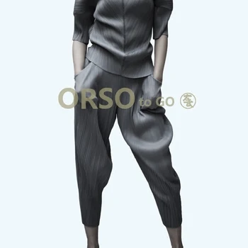 

Pleated harem pants women wide leg nine points slim slimming plus fat pants free shipping