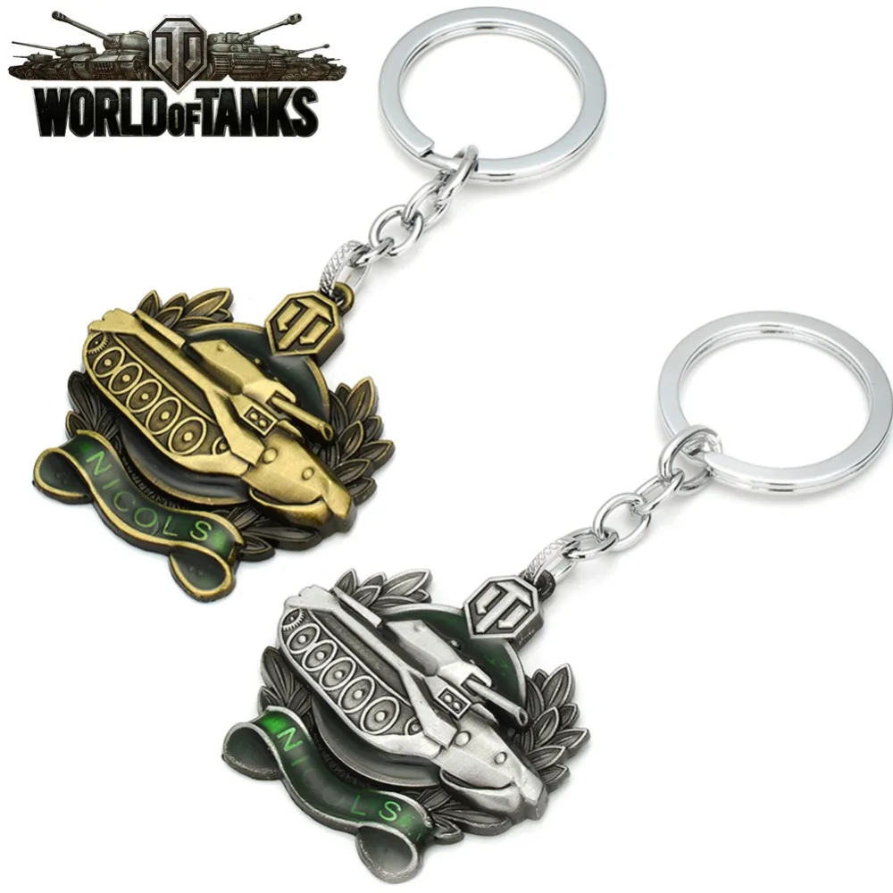 

High Quality World Of Tanks Alloy Keychians WOT Metal Keychains Key Holders For Men Bestfriend Keyring For Car Porta Cle Chaves