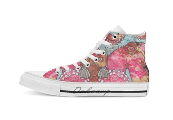 

El Pulpo Novelty Design breathable casual High Top lace-up Canvas shoes sneakers