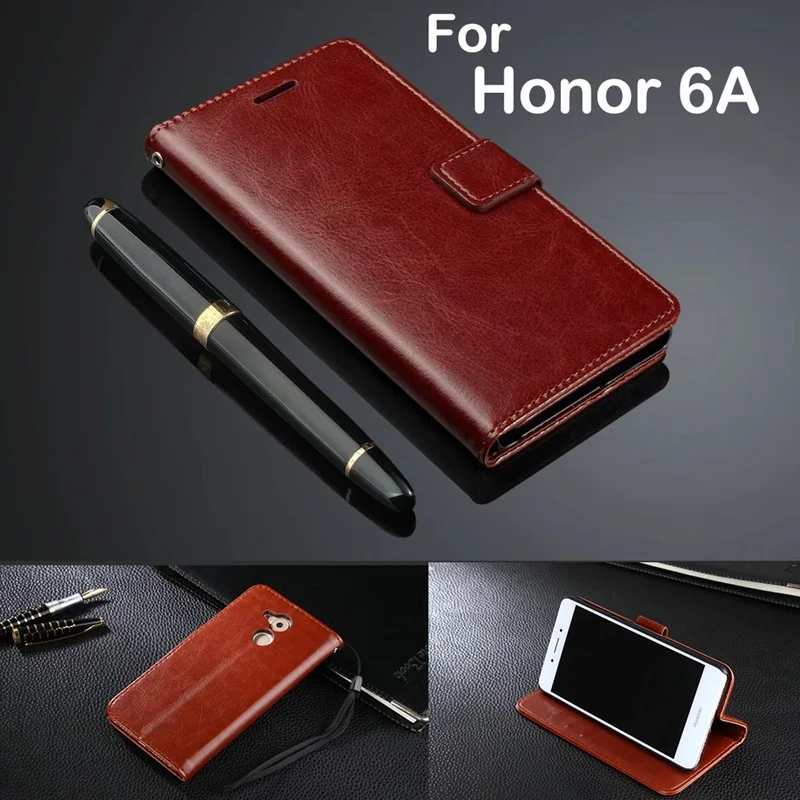 Флип Бумажник Fundas чехол для huawei Honor 6A роскошный кожаный Play тонкий ультра женщин