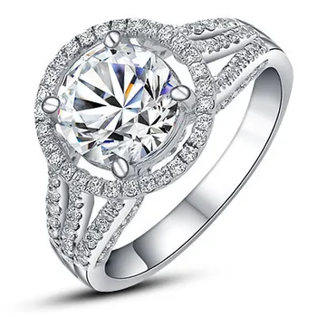 

2 Carat Round Cut Prevalent Synthetic Diamonds Anniversary Ring for Women Romantic AU750 White Gold Engagement Jewelry