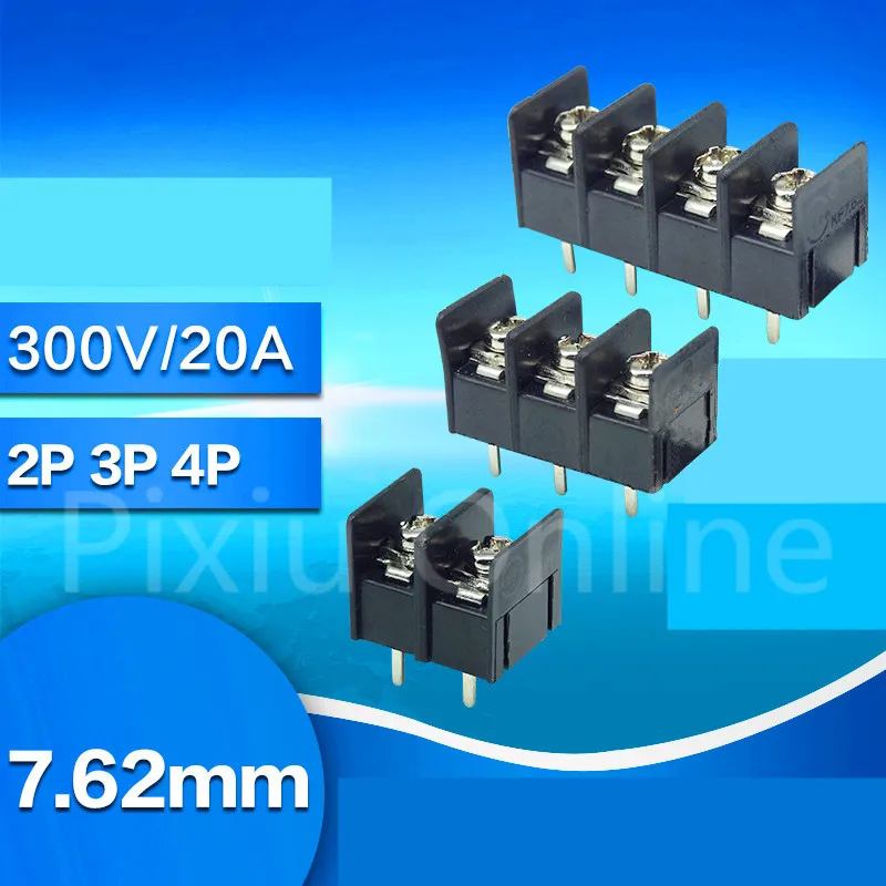 

10PCS ST171b Barrier Terminal Block KF7.62 2/3/4P Soldering Circuit Board Connector 7.62mm Connecting Terminal 300V 20A