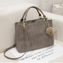 2016 Nubuck Cuir Femmes Haut-Poignée Sacs Gris/Noir Grande Capacité Sac À Main de Haute Qualité Épaule Sacs