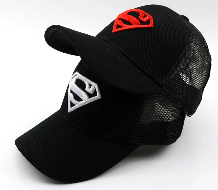 2018 الأطفال الصيف شبكة الطفل قبعة بيسبول الساخنة التطريز سوبرمان أطفال أحد قبعة بنين بنات snapback القبعات ل 2-8 سنوات