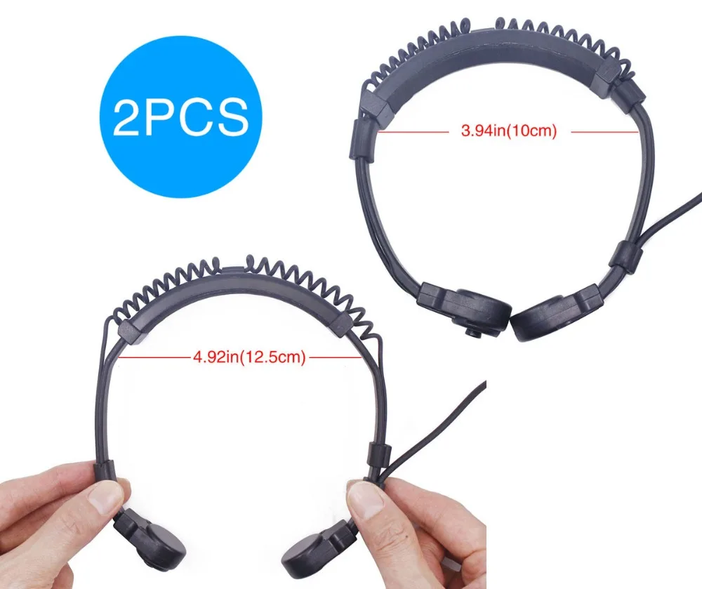 2pcs ABBREE Extendable Throat MIC PTT headphone Headset for Kenwood BAOFENG BF-888s UV-5R UV-82 UV-5RE 2 way radio Walkie Talkie |