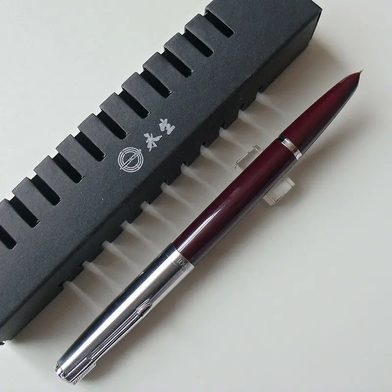 Wing Sung 601, вакуумная авторучка, чернильная ручка, обновленная версия, поршневая серебряная крышка, канцелярские принадлежности для офиса, школы - Цвет: 8