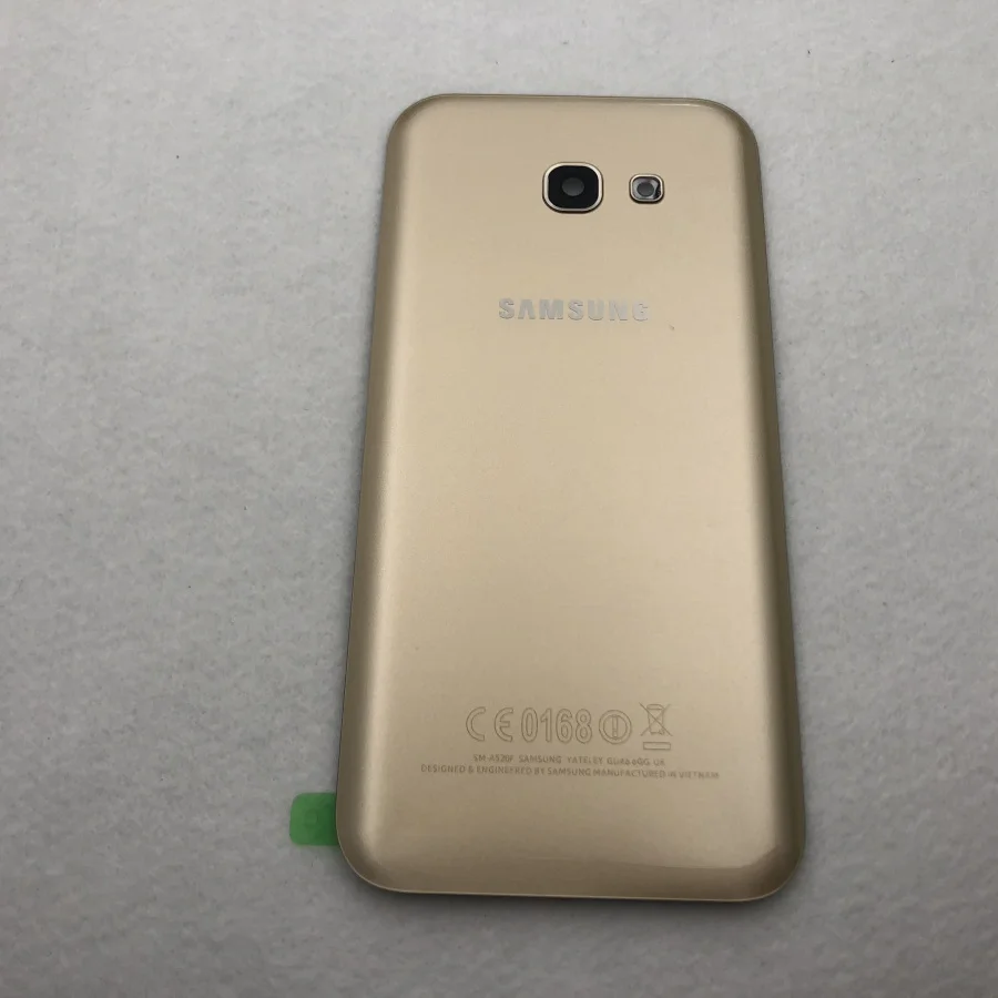 Для Samsung Galaxy A5 A520 A520F Задняя крышка батареи чехол 3D стекло задняя крышка корпуса камеры стеклянная рамка объектива